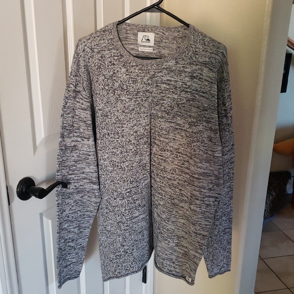 Quiksilver Men's Marled Gray Crewneck Sweater